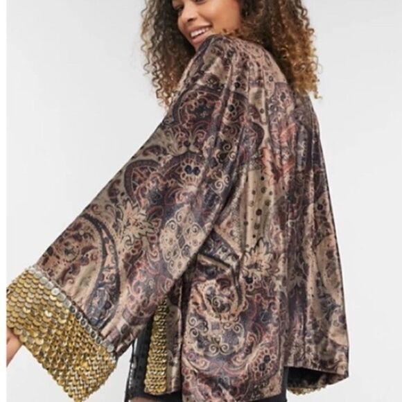 Free People layla embellished printed kimono - Picture 1 of 8